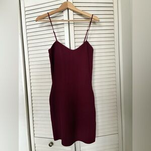Aritzia Babaton Sculpt Knit Cami Dress Rich Maroon (M) - romantic!